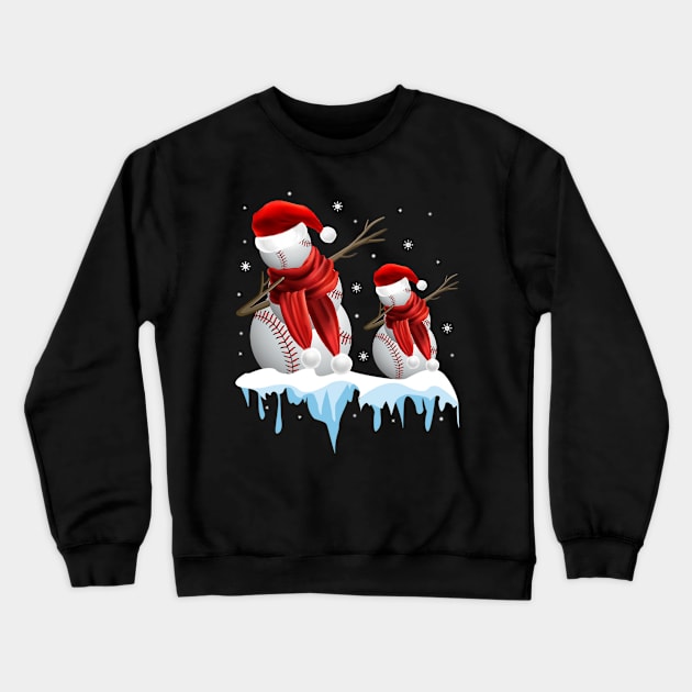 Baseball Snowman Dabbing Merry Christmas Gift Crewneck Sweatshirt by EduardjoxgJoxgkozlov